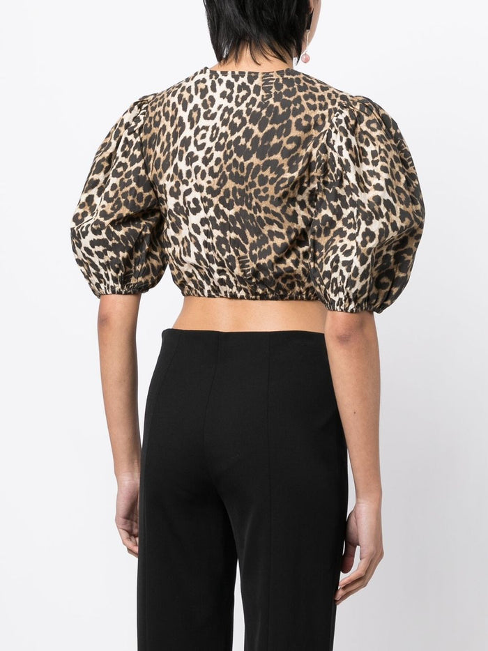 Ganni Top Brown Organic Cotton