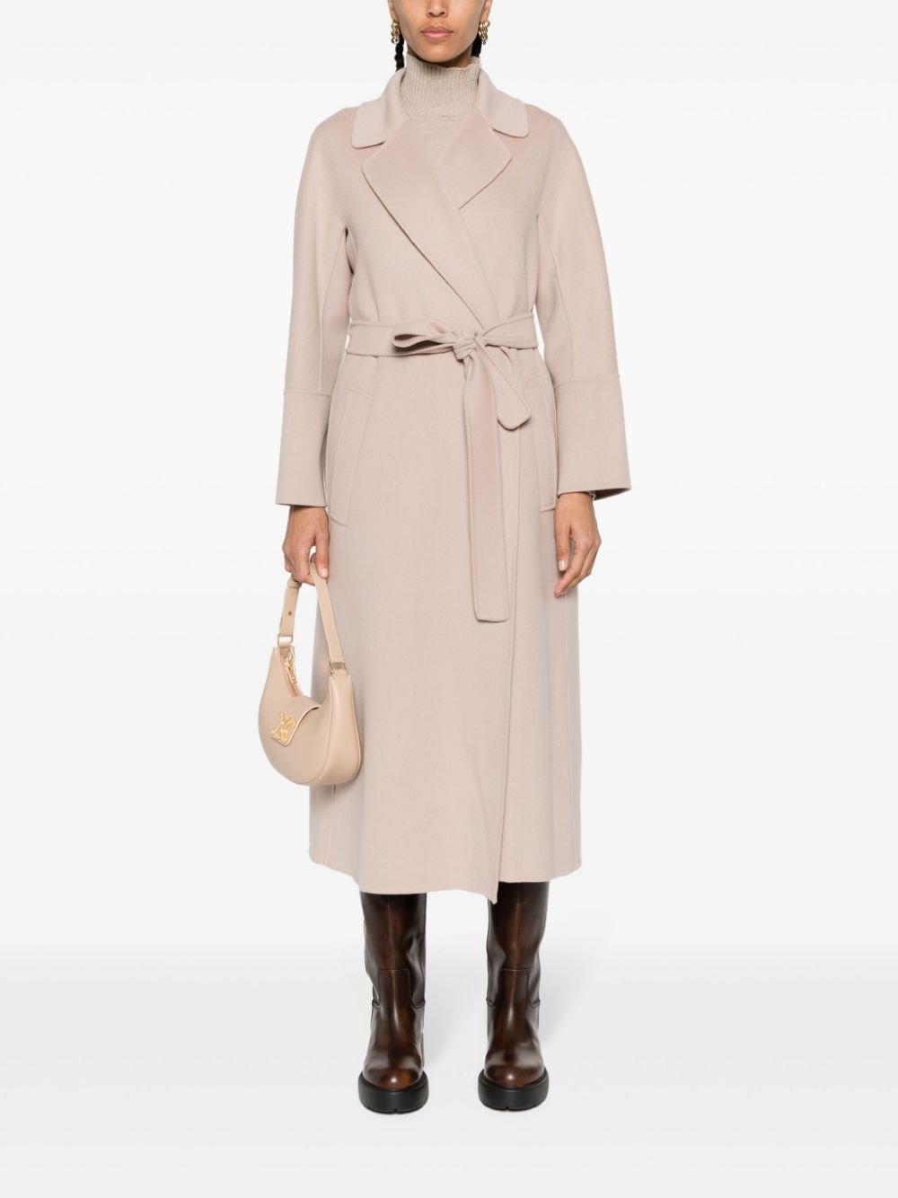 S Max Mara Coats Beige Virgin Wool