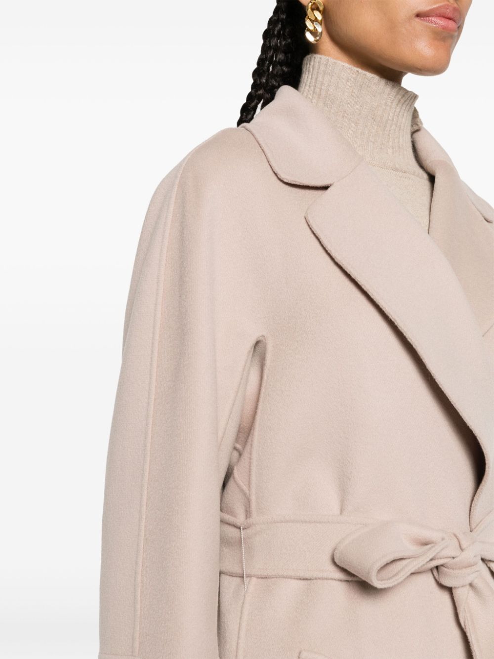 S Max Mara Coats Beige Virgin Wool