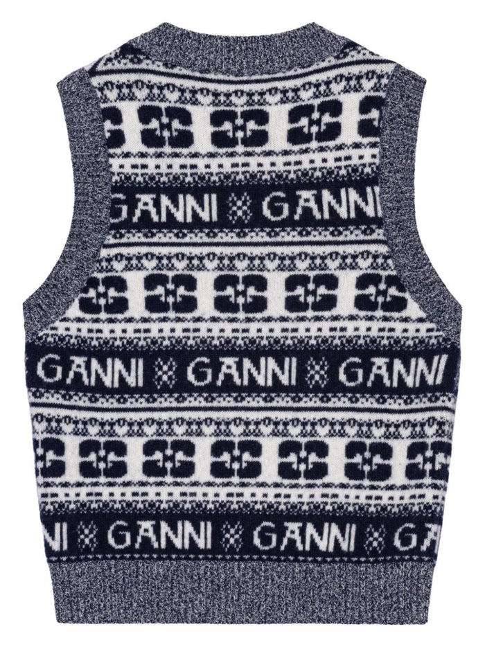 Ganni Sweaters Grey Wool