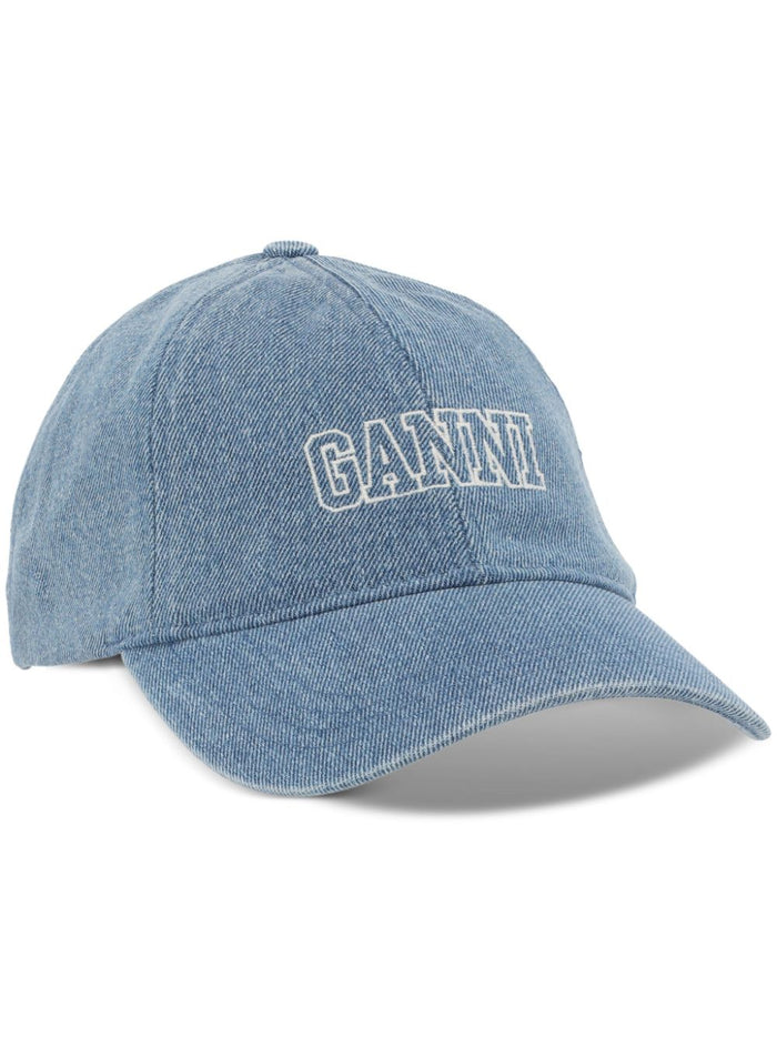 Ganni Hats Clear Blue Recycled Cotton