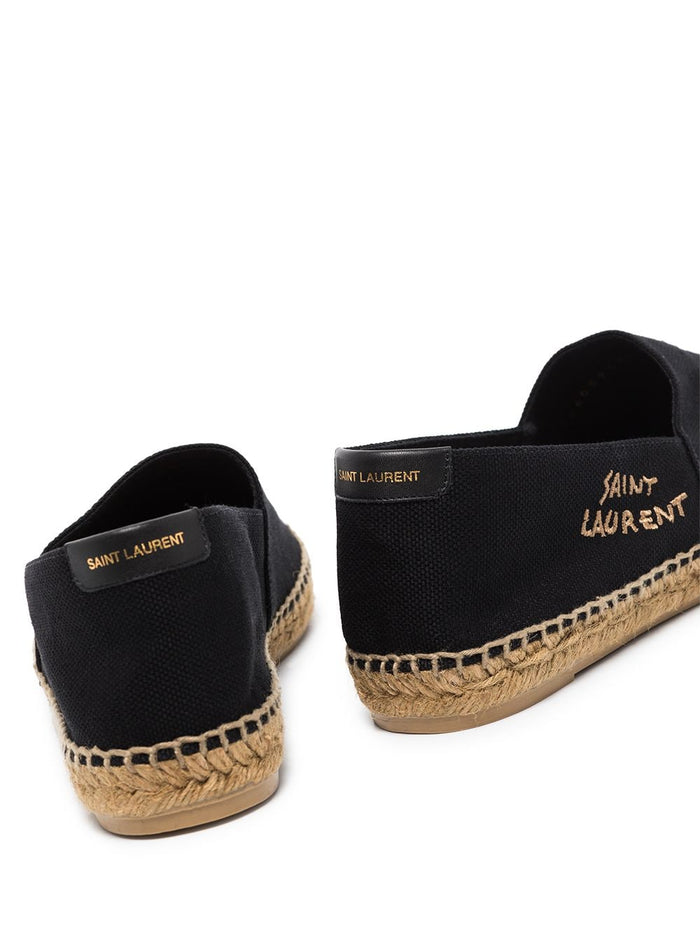 Saint Laurent Flat shoes Black Sole: Rubber exterior: Cotton