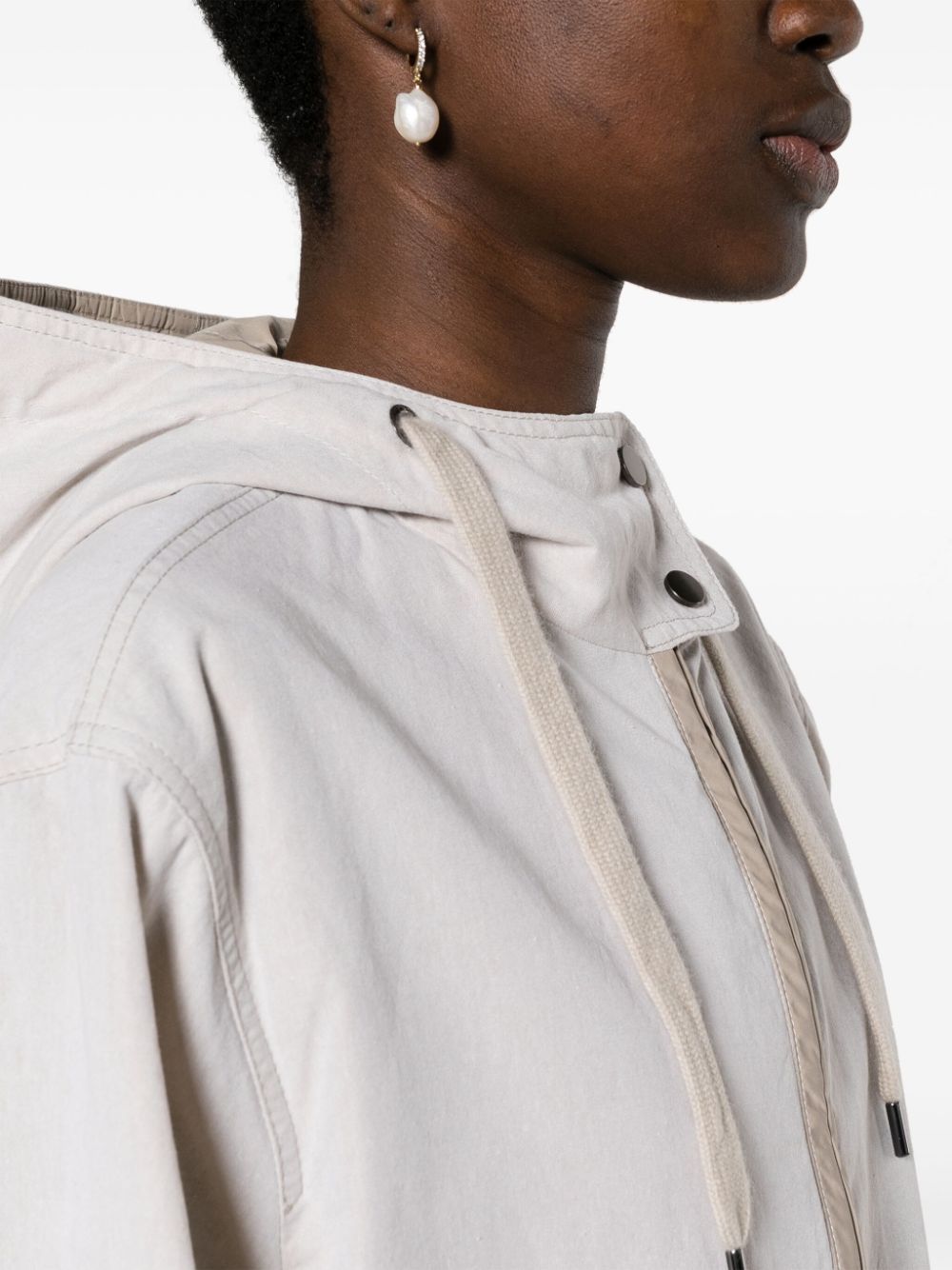 Brunello Cucinelli Coats Bianco Cotton Polyester