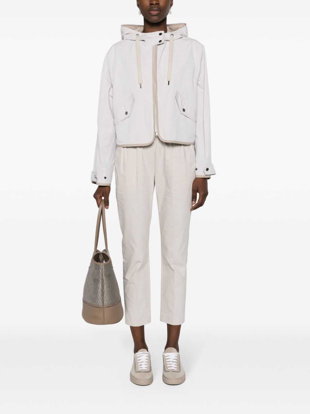 Brunello Cucinelli Coats Bianco Cotton Polyester