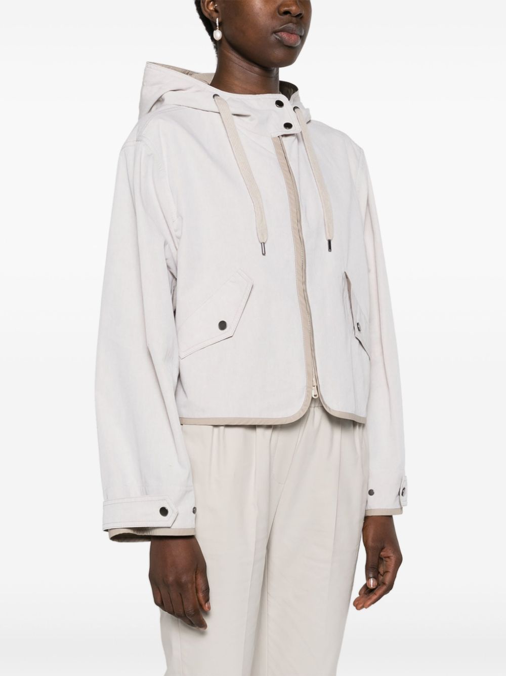 Brunello Cucinelli Coats Bianco Cotton Polyester