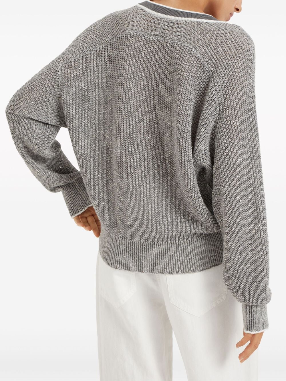 Brunello Cucinelli Sweaters Grigio Linen Nylon