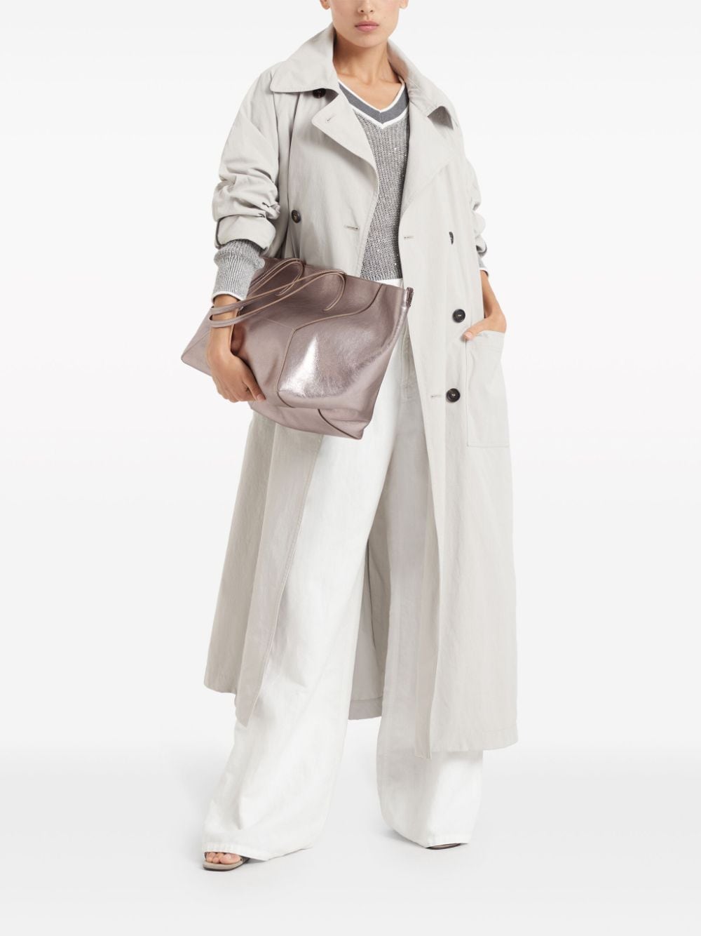 Brunello Cucinelli Sweaters Grigio Linen Nylon