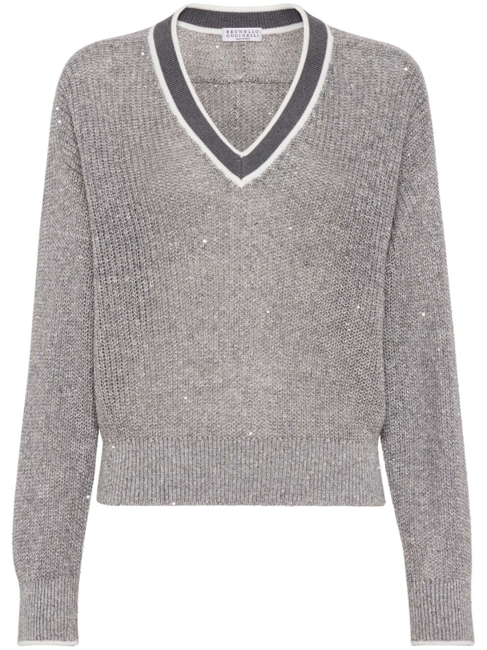 Brunello Cucinelli Sweaters Grigio Linen Nylon
