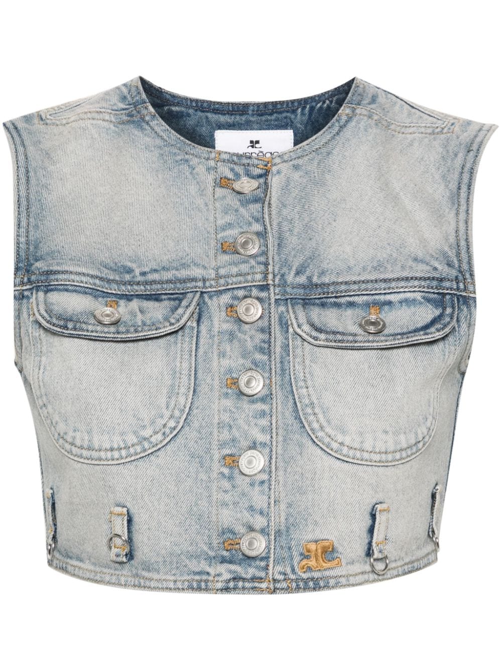 COURREGES PRE Sweaters Clear Blue Cotton