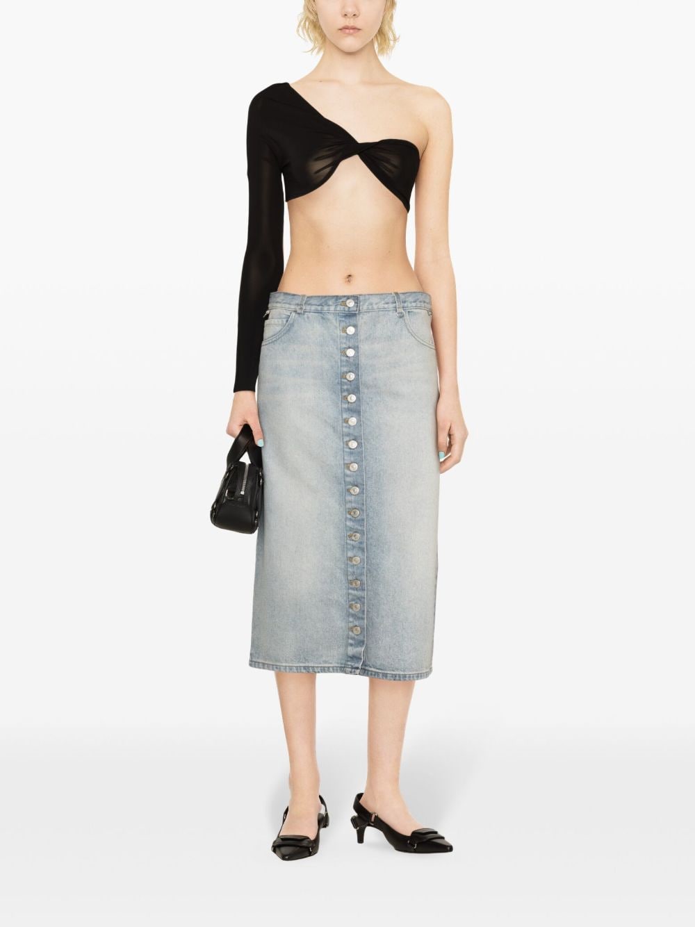 COURREGES PRE Skirts Clear Blue Cotton