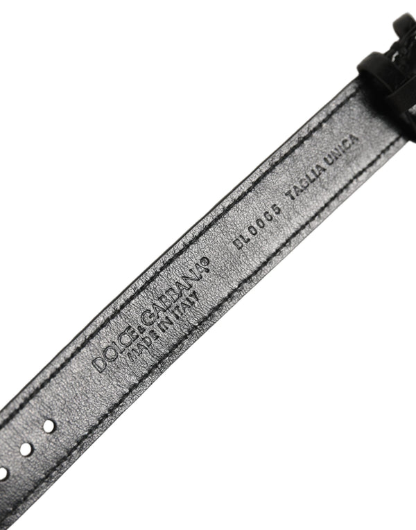 Dolce & Gabbana 100% Caiman Leather; Lining: 100% Calf Leather belt in black