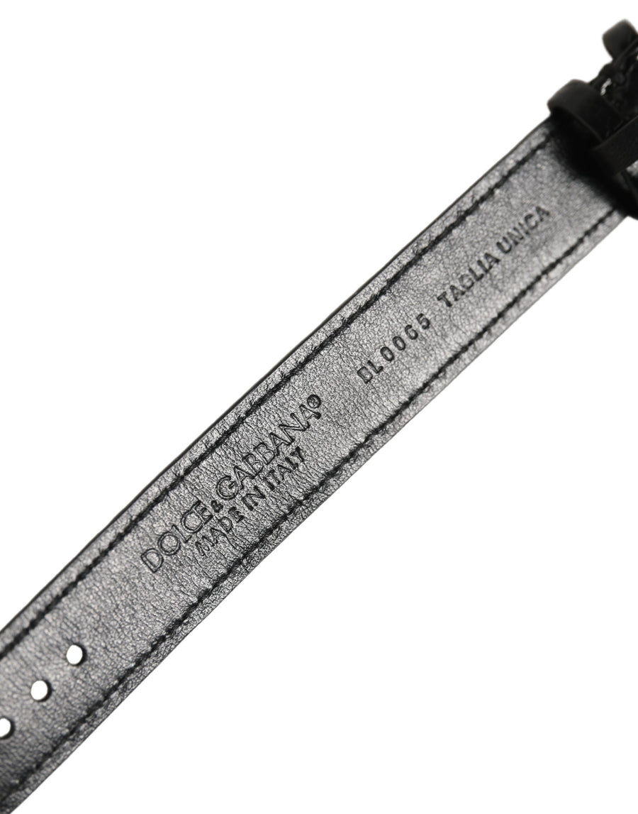 Dolce & Gabbana 100% Caiman Leather; Lining: 100% Calf Leather belt in black