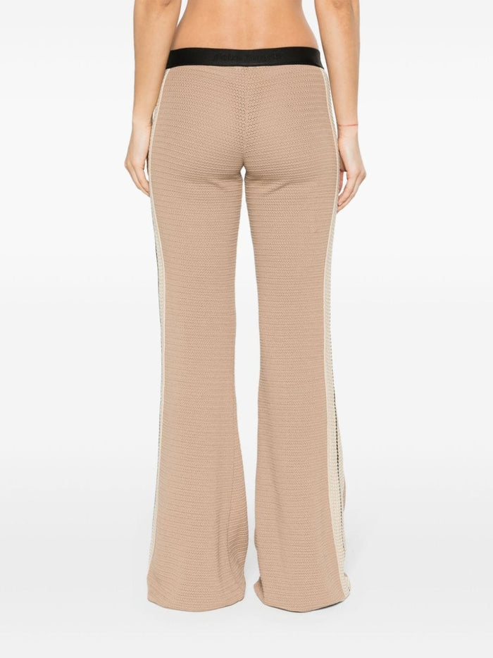 Palm Angels Trousers Beige Cotton