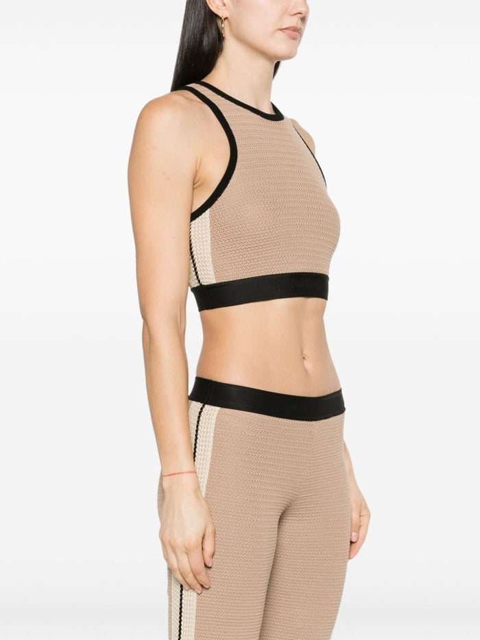 Palm Angels Top Beige Cotton