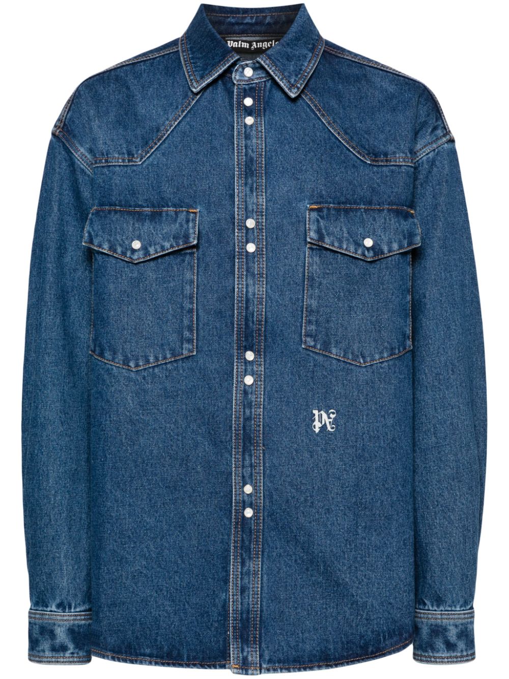 Palm Angels Shirts Blue Cotton