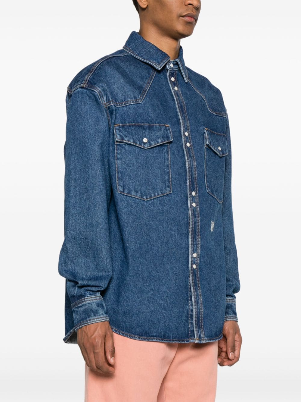 Palm Angels Shirts Blue Cotton