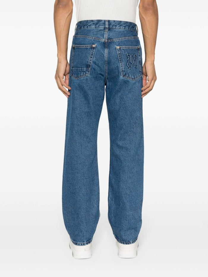 Palm Angels Jeans Blue Cotton