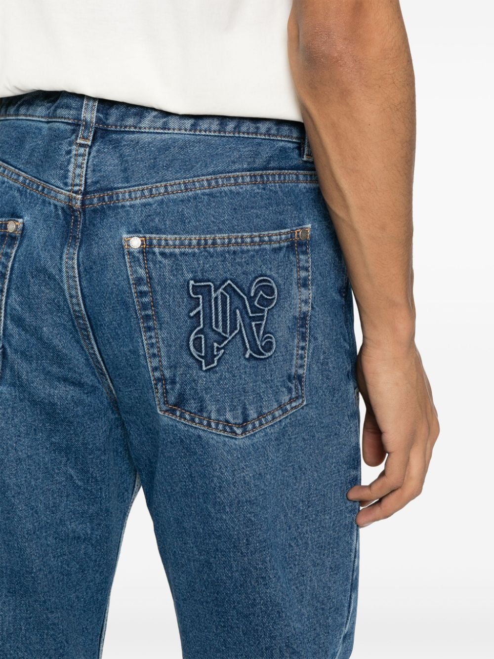 Palm Angels Jeans Blue Cotton