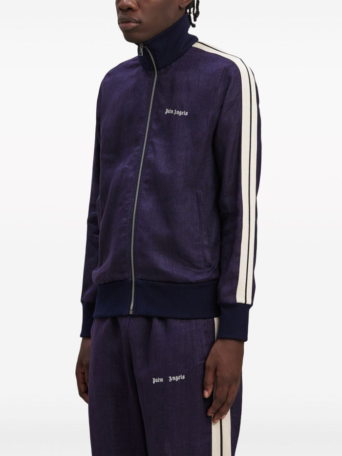 Palm Angels Sweaters Blue Linen/flax