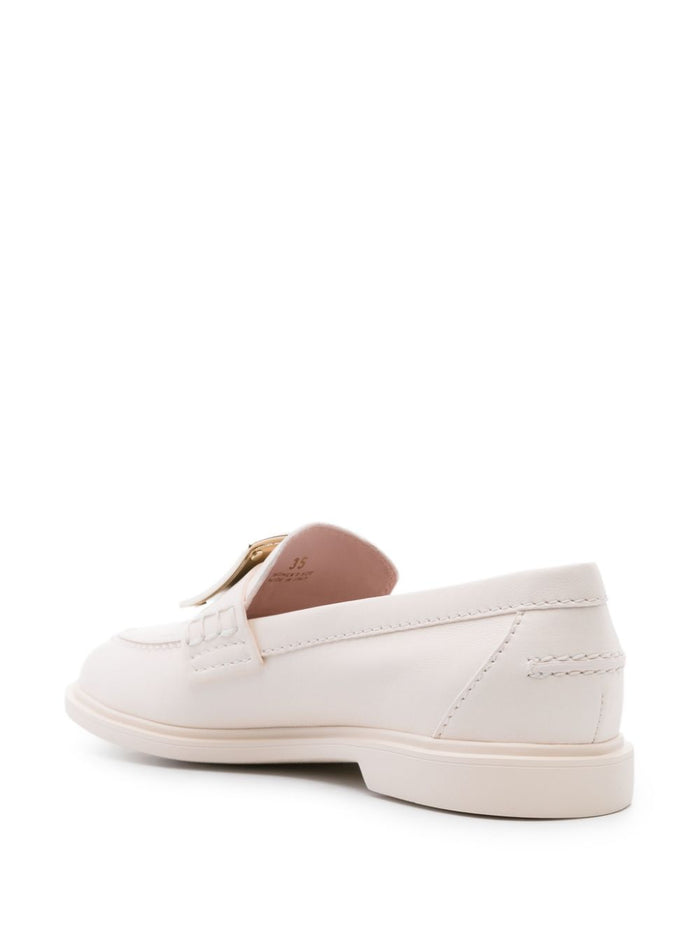 Roger Vivier Flat shoes Cream Leather