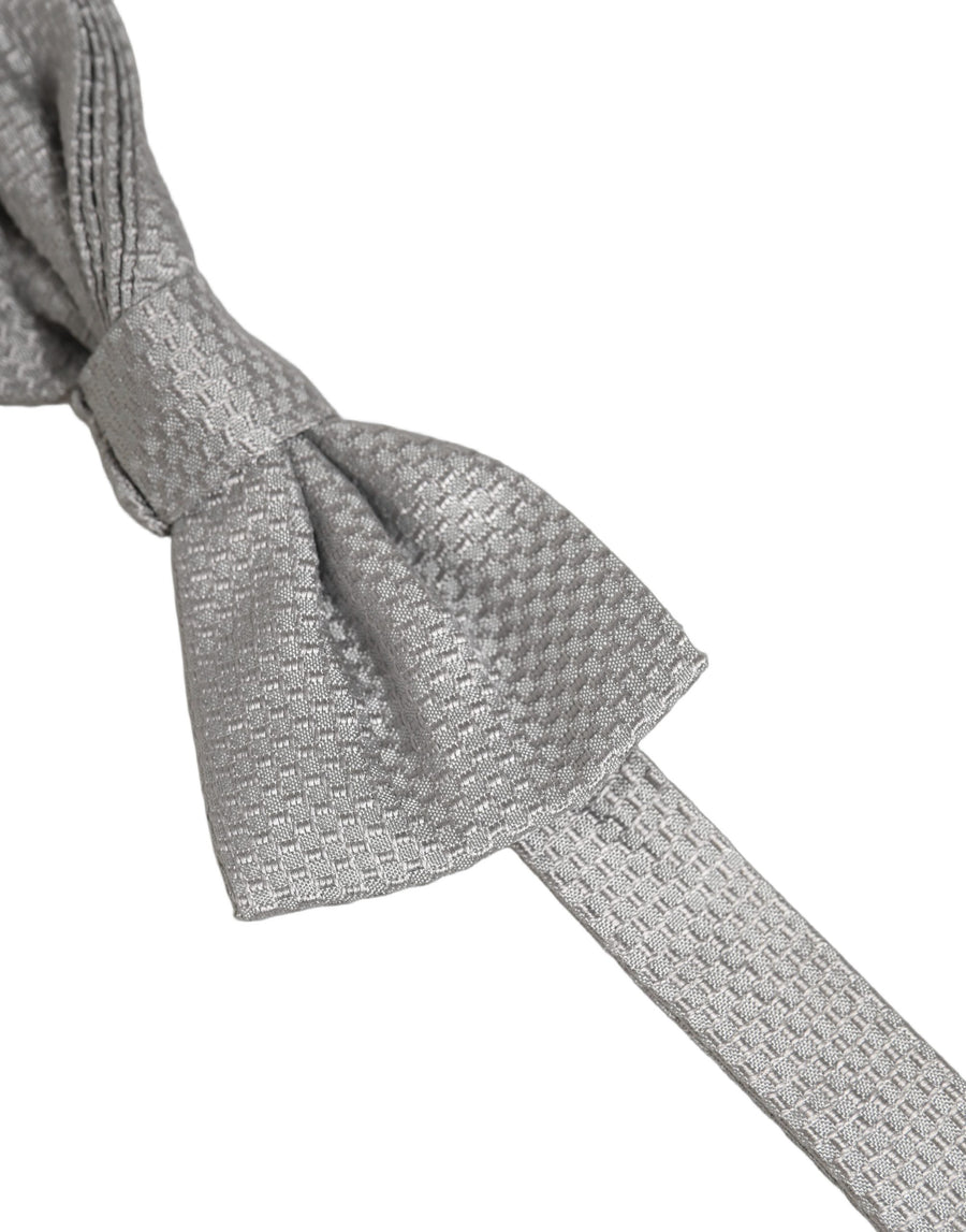 Dolce & Gabbana 100% Silk bow tie in gray