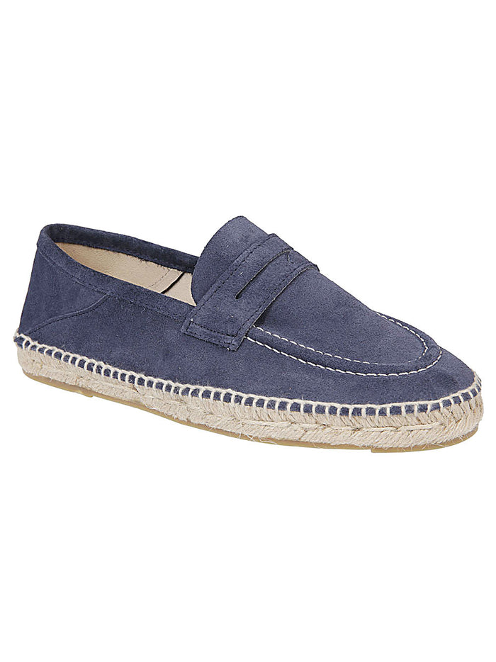 Manebi Flat Shoes Blue Suede