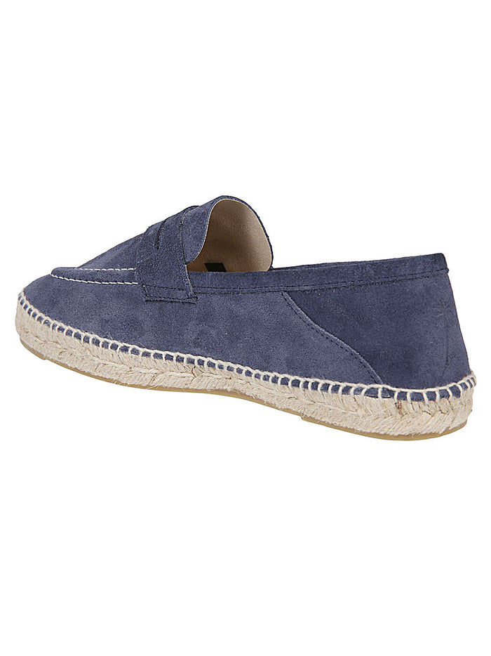 Manebi Flat Shoes Blue Suede
