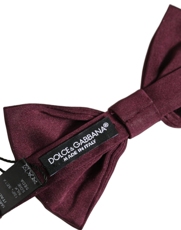 Dolce & Gabbana 100% Silk bow tie in burgundy