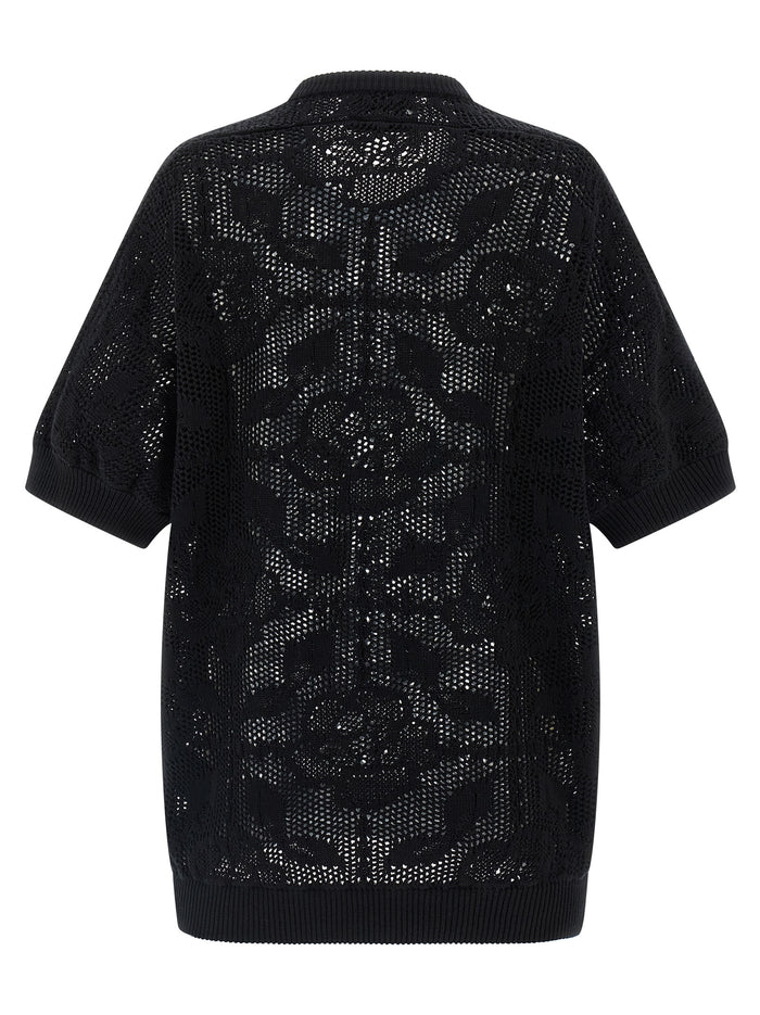 Openwork cotton sweater Black Sweater, Cardigans