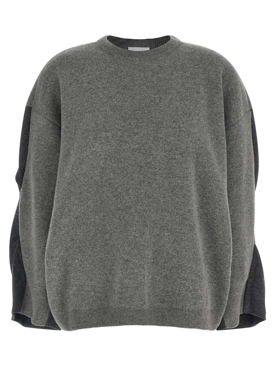 Nude Two-Tone Wool Blend Sweater — Gray