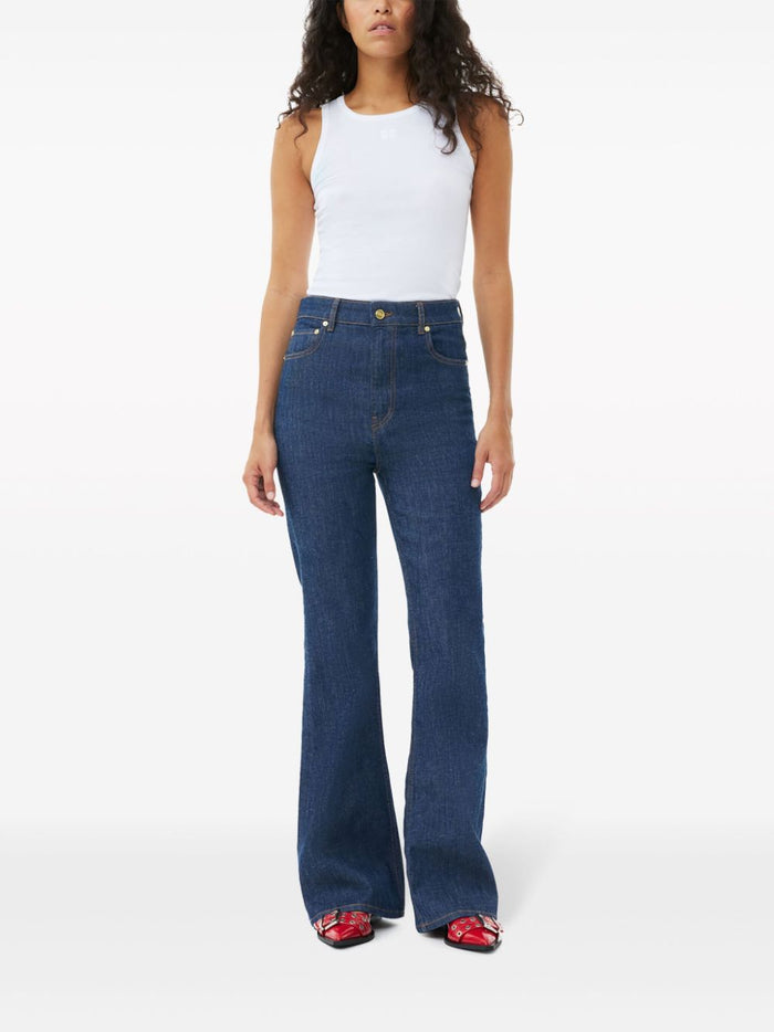 Ganni Top White Cotton