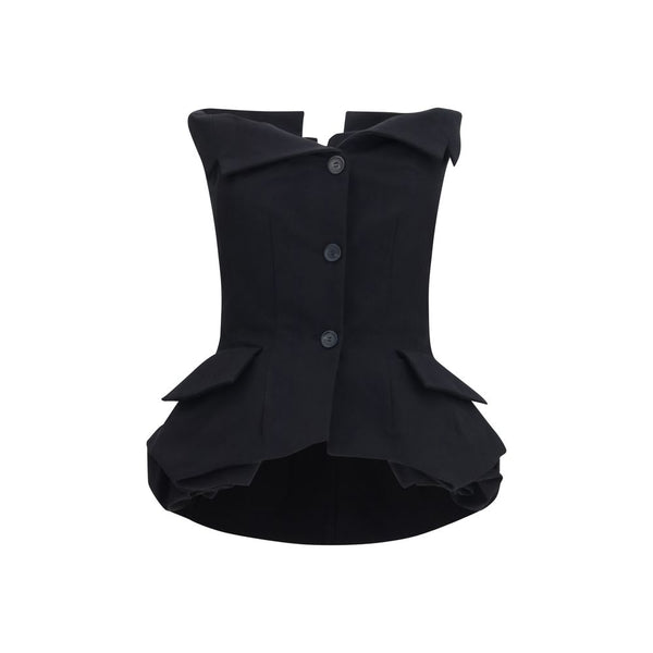 Magda Butrym 90% Silk bustier corset top in black