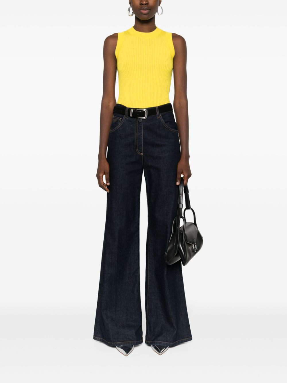 SportMax Top Yellow Cotton