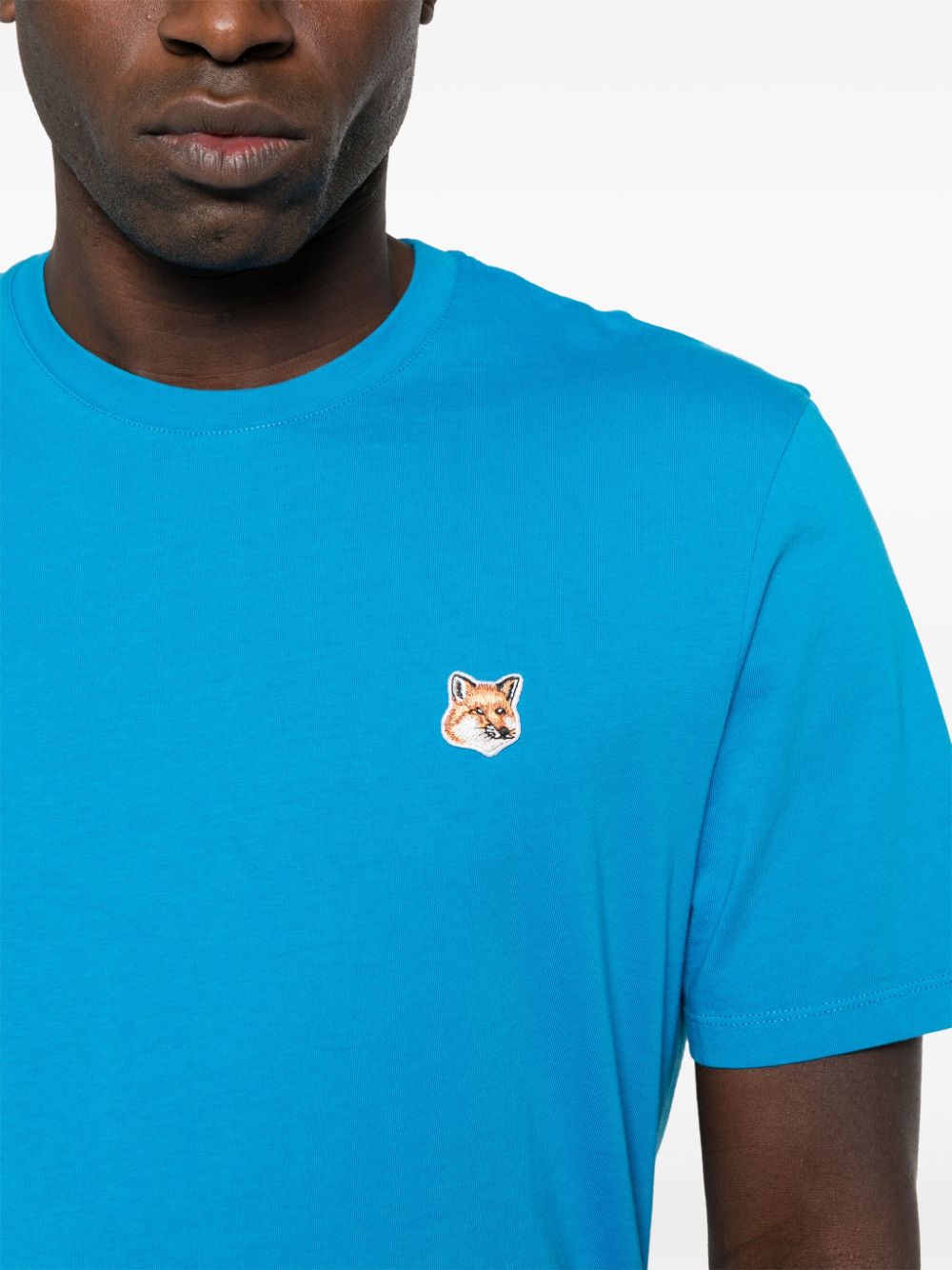 Maison Kitsune T-Shirts And Polos Blue Cotton