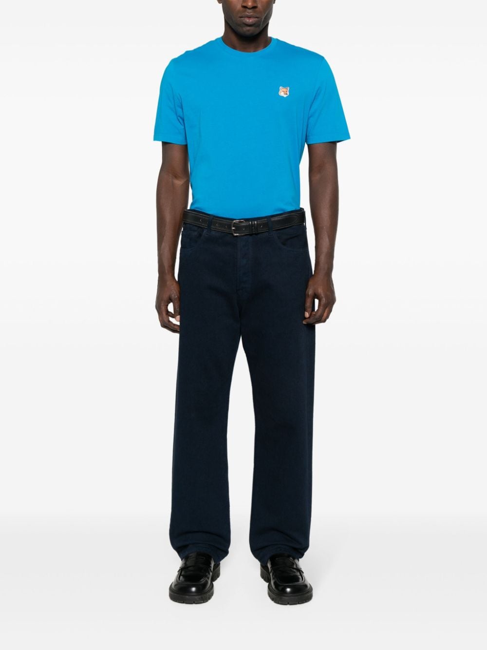 Maison Kitsune T-Shirts And Polos Blue Cotton