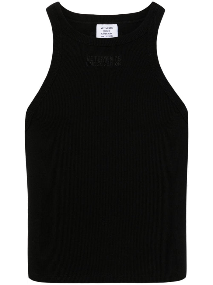 Vetements Top Black Cotton