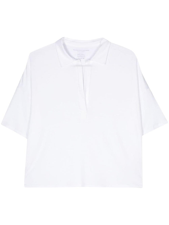 Majestic T-shirts and Polos White Viscose Elastane