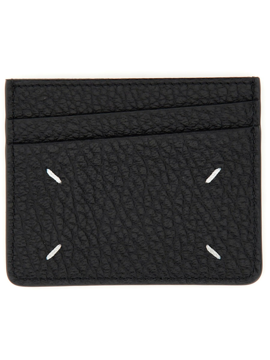 Card Holder Four Stitches Black Wallets & Purses