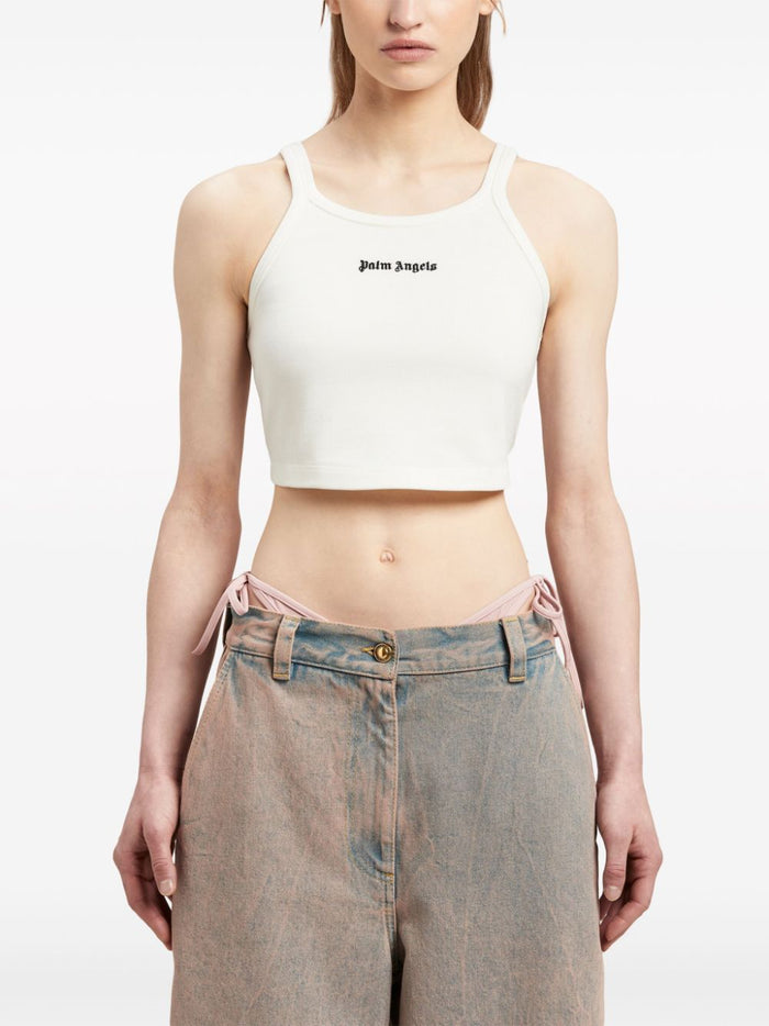Palm Angels Top White Cotton