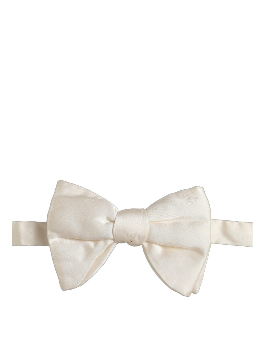 Dolce & Gabbana 100% Silk bow tie in white