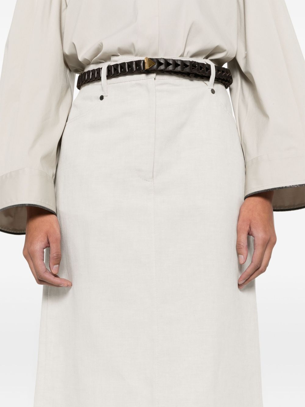 Brunello Cucinelli Skirts Beige Linen Cotton
