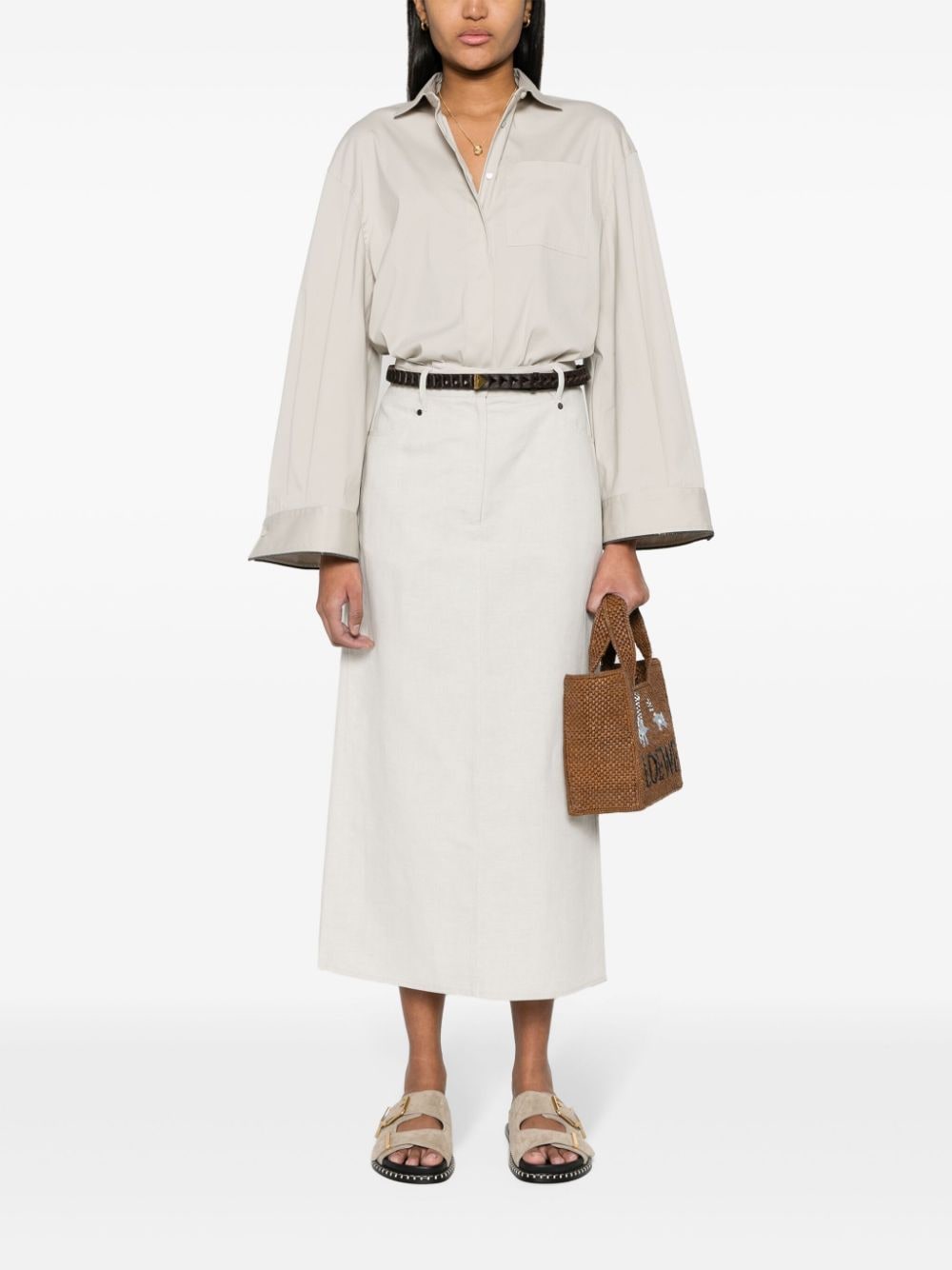 Brunello Cucinelli Skirts Beige Linen Cotton