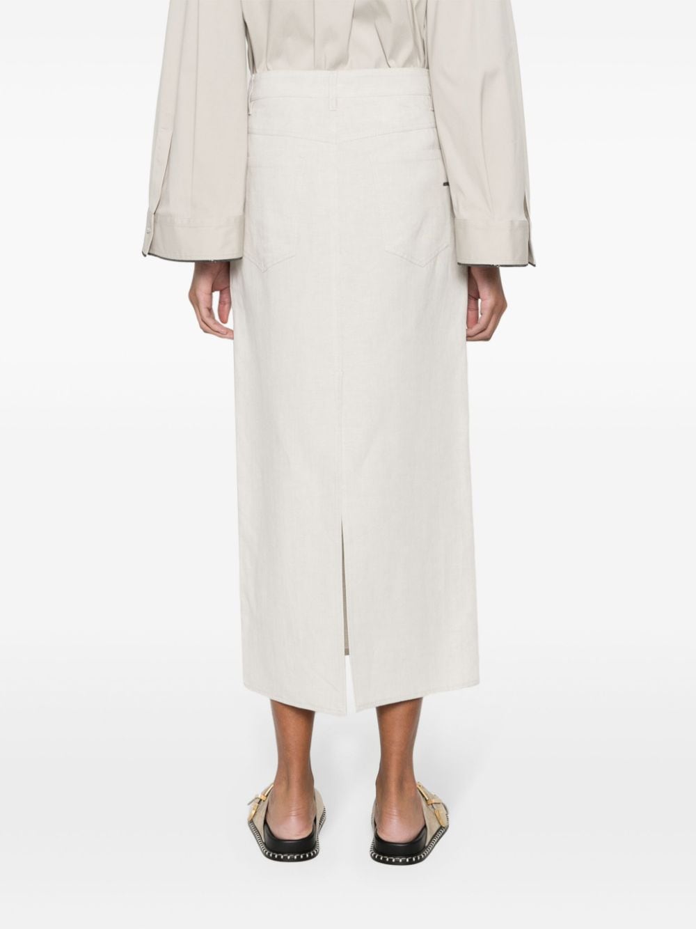 Brunello Cucinelli Skirts Beige Linen Cotton