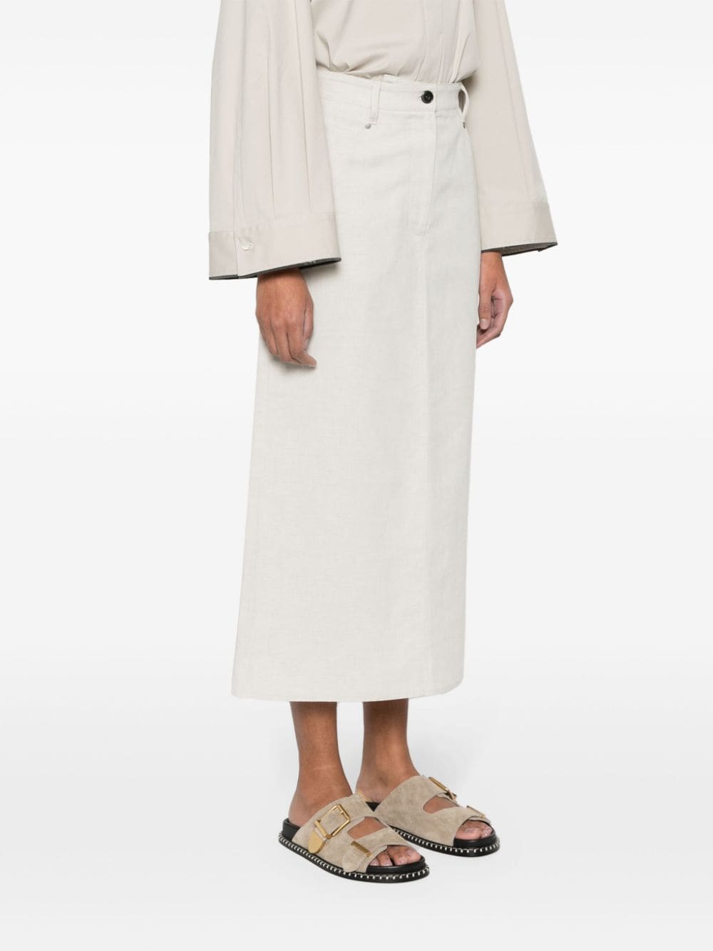 Brunello Cucinelli Skirts Beige Linen Cotton