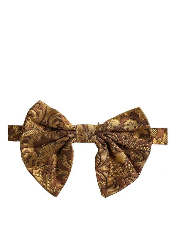 Dolce & Gabbana 100% Silk bow tie in brown