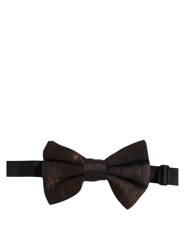Dolce & Gabbana 100% Silk bow tie in brown
