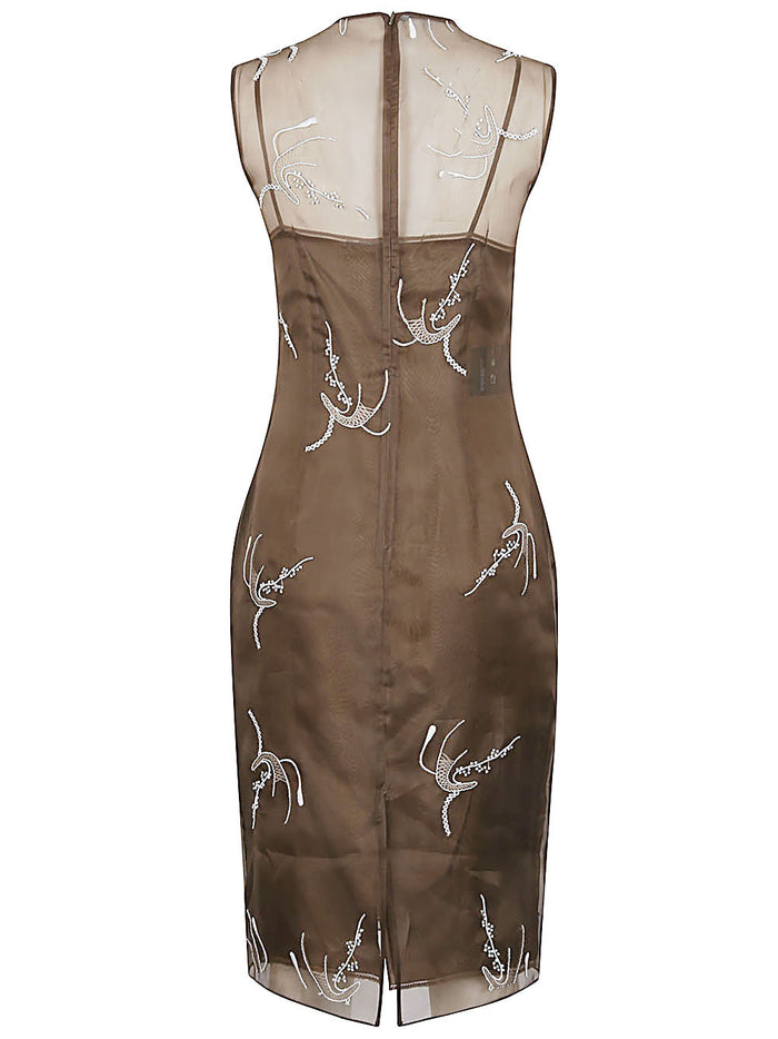 Prada Dresses Brown Cupro Silk