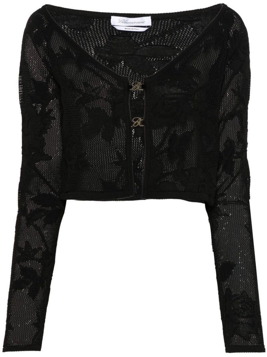 Blumarine Embroidered cropped cardigan