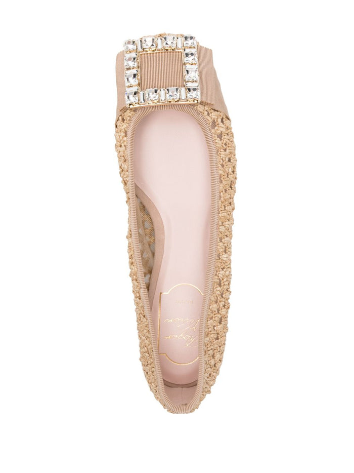 Roger Vivier Flat shoes Beige Natural (veg)->raffia100 %