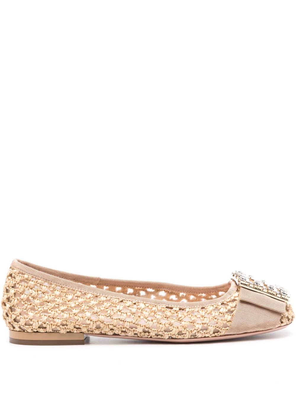 Roger Vivier Flat shoes Beige Natural (veg)->raffia100 %